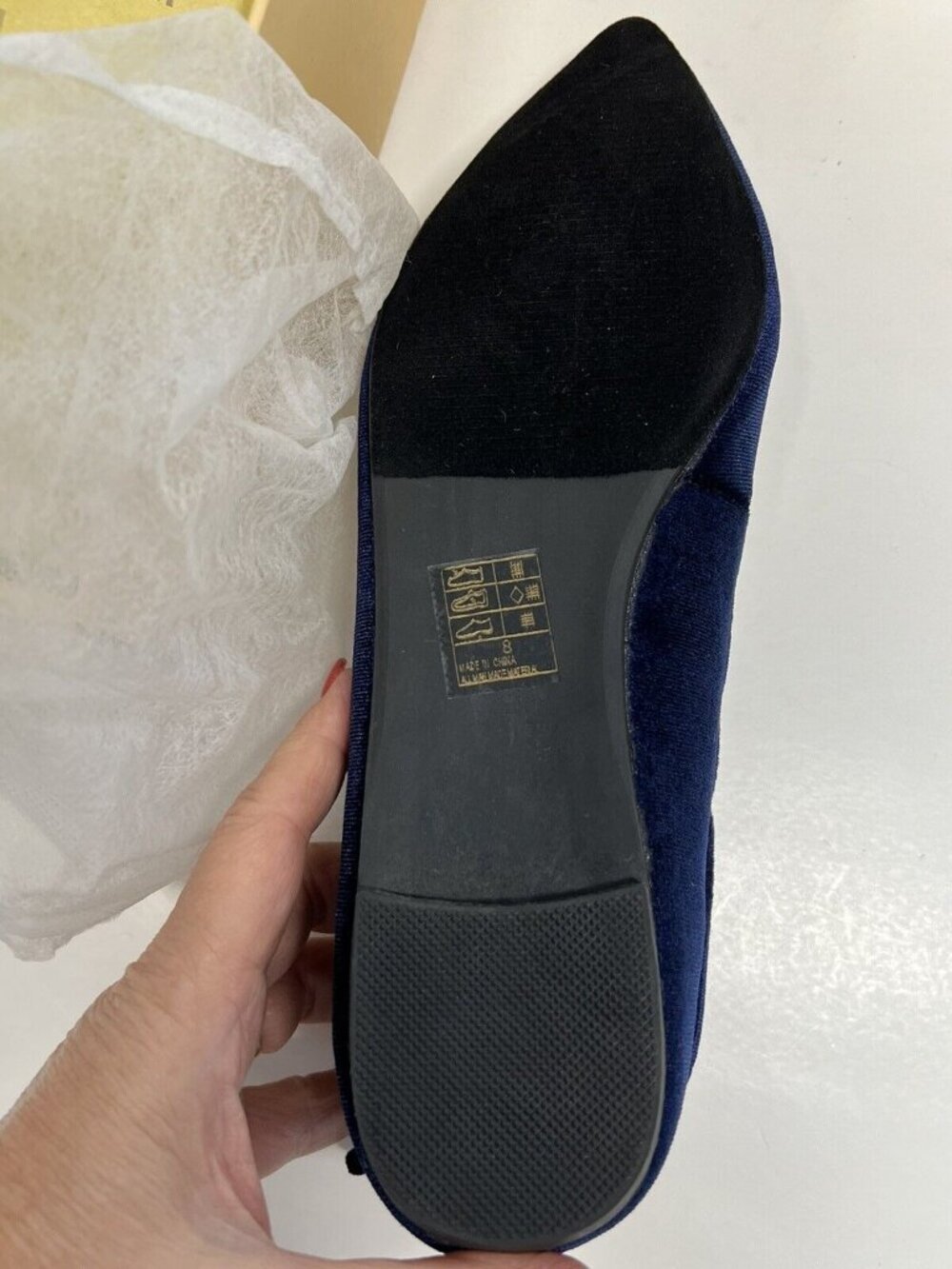 Yoki Urban-80 Velvet Flat Lace Up Shoe~Size 8~Navy Dark Blue Ankle Tie P7 25 - Picture 7 of 7